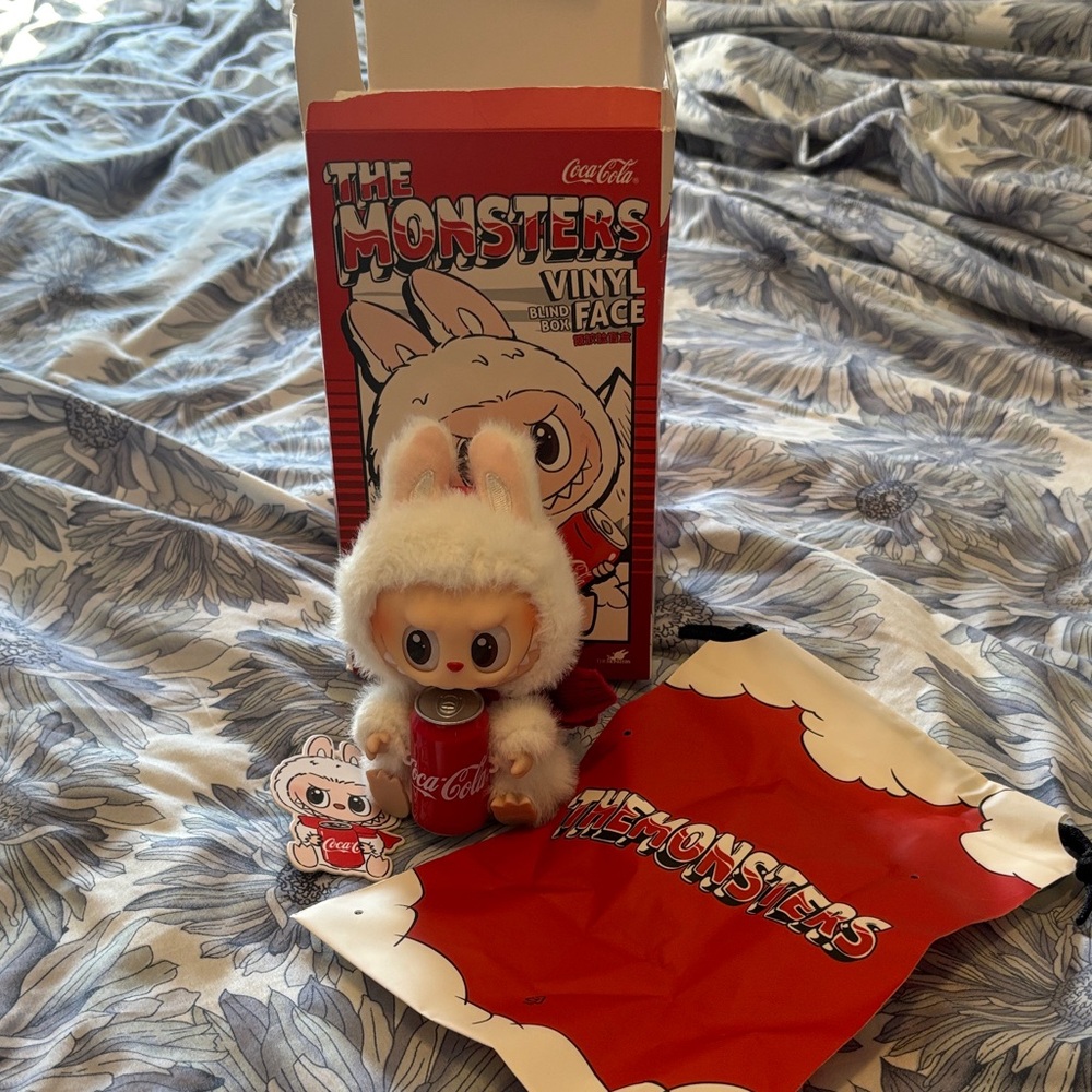 Coca-Cola  labubu Monsters Vinyl Figure with Red Can